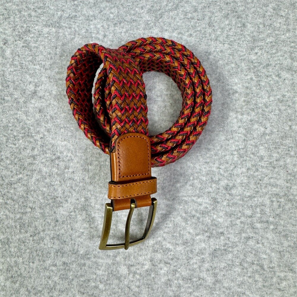 Lands’ End Belt Men’s Size L Multicolor Braided Stretch Woven